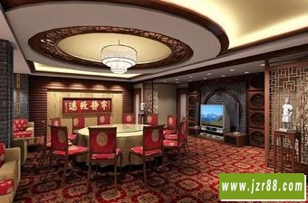 古典朴素红风格的酒店装修效果图